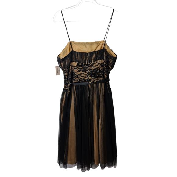 Vintage Y2K Dressbarn Collection Midi Dress Fit & Flare Black Tulle 16 NEW - Picture 3 of 10